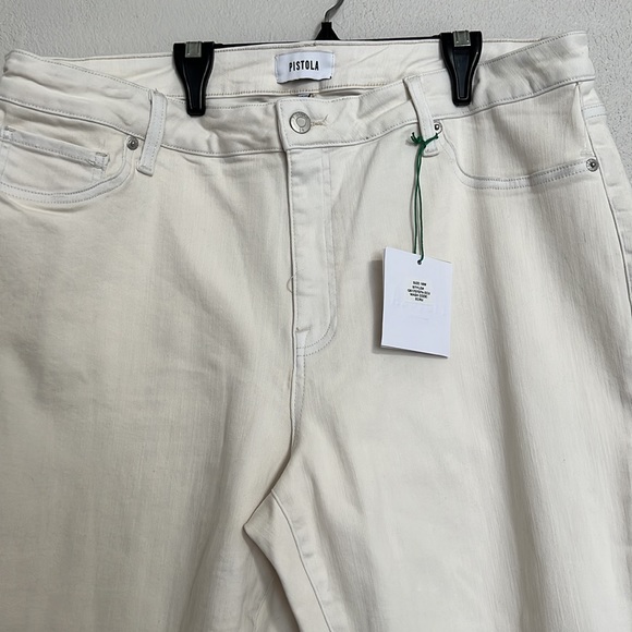 Pistola Women’s High Waist Stretch Ankle Jeans Ecru Size 18W - Picture 3 of 11